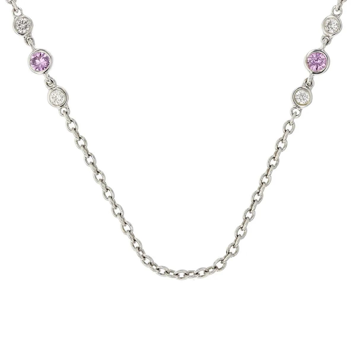 Diamond and Pink Sapphire Necklace