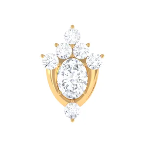 Diamond Floral Cluster Earring for Upper Lobe Piercing