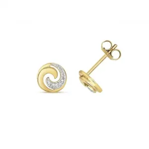 Diamond Jewellery 9ct Gold Diamond Swirl Earrings ED173