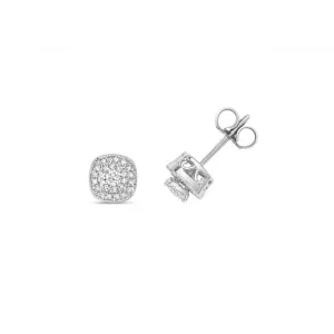 Diamond Jewellery 9ct White Gold Diamond Stud Earrings ED199W