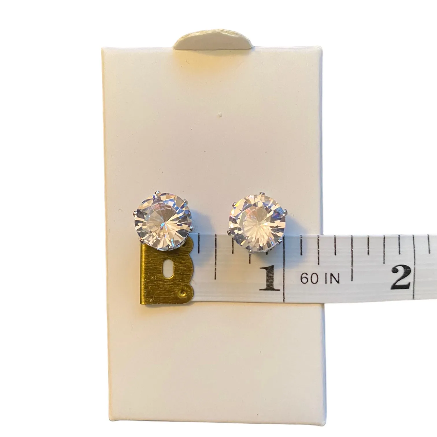 Diamond Large Faux Diamond Bling Stud Earrings