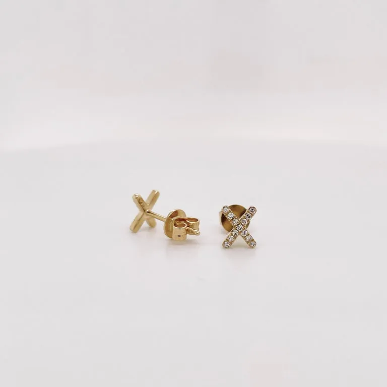 Diamond X Stud Earrings