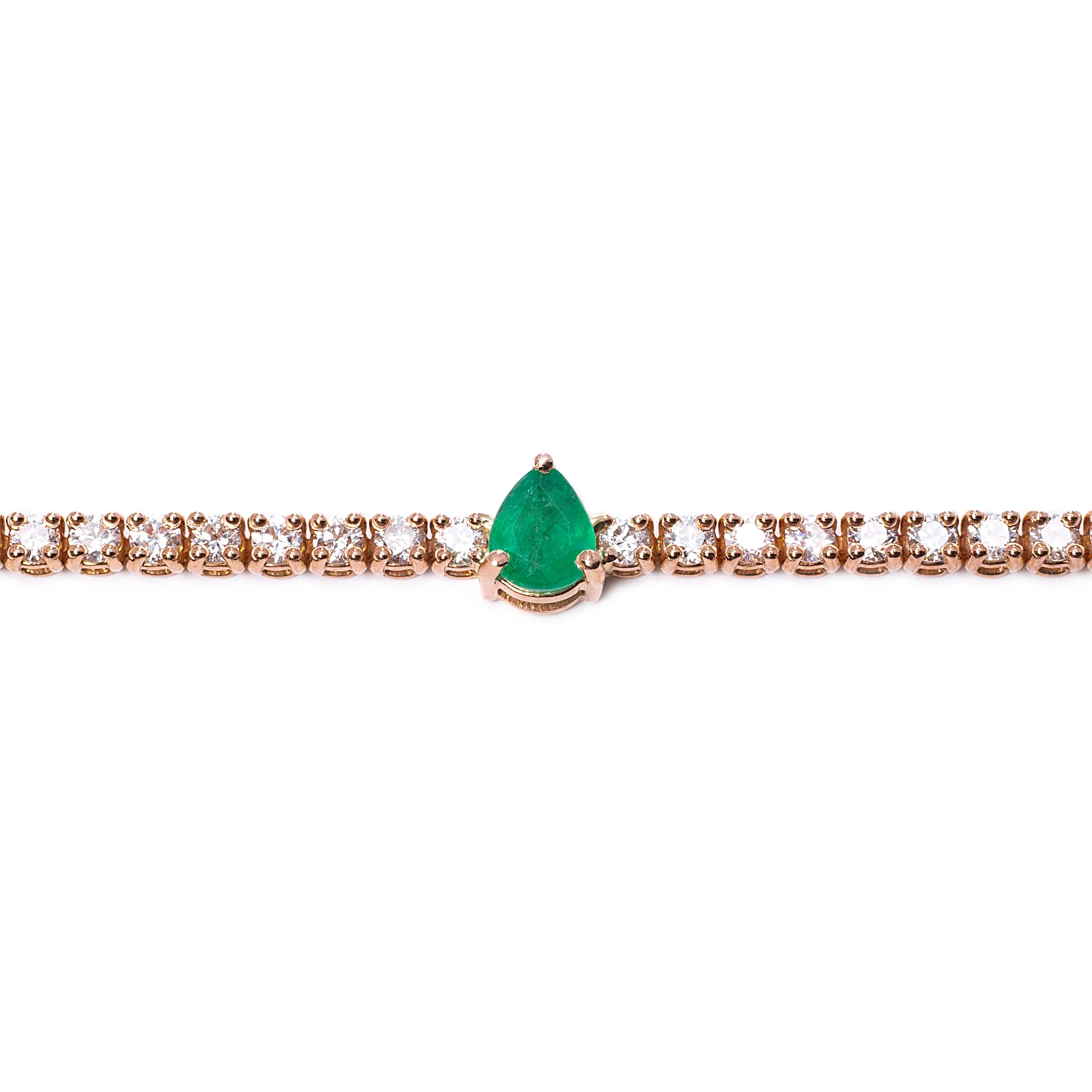 Diamonds & Emerald Tennis Bracelet