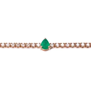 Diamonds & Emerald Tennis Bracelet