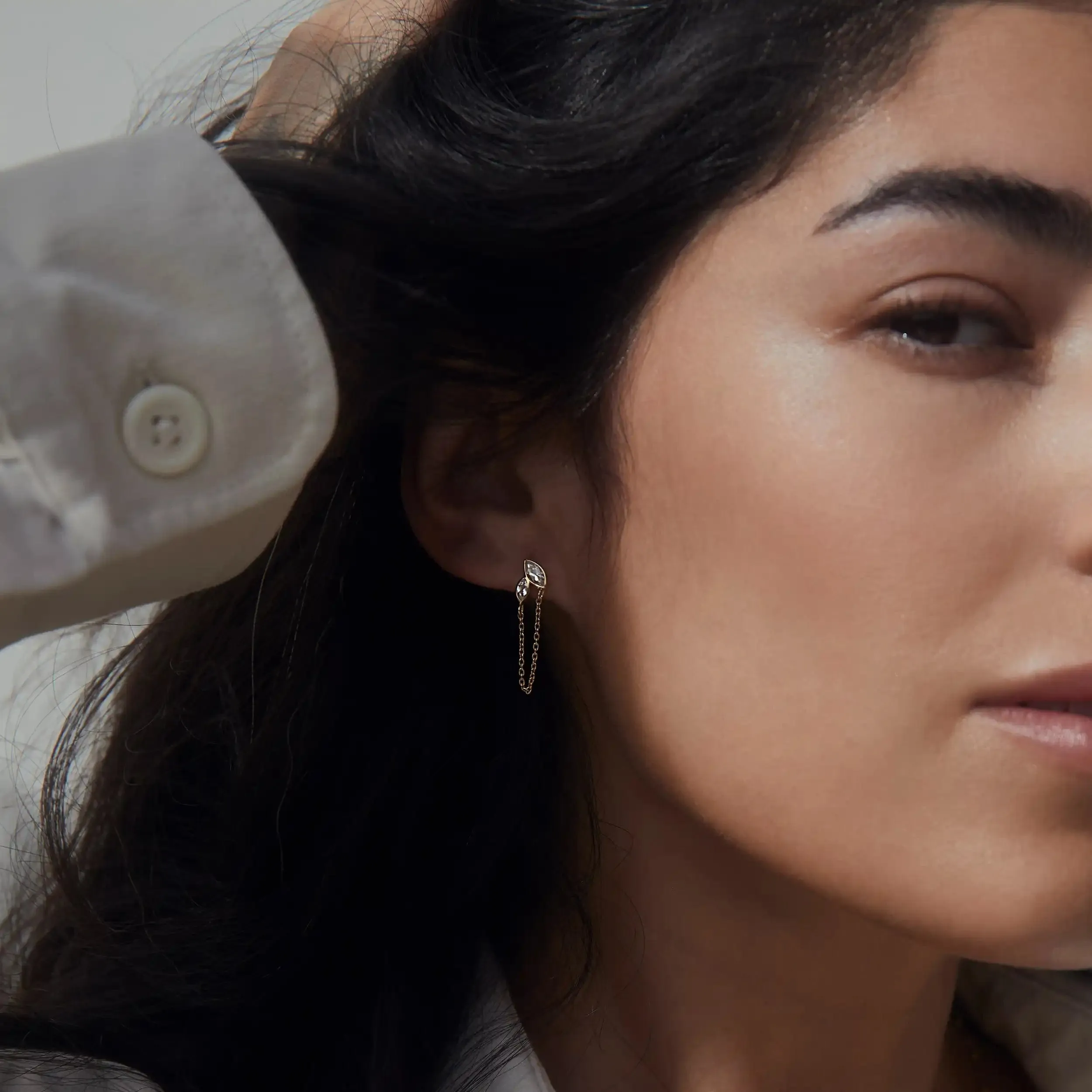 Double Marquise White Topaz Earrings
