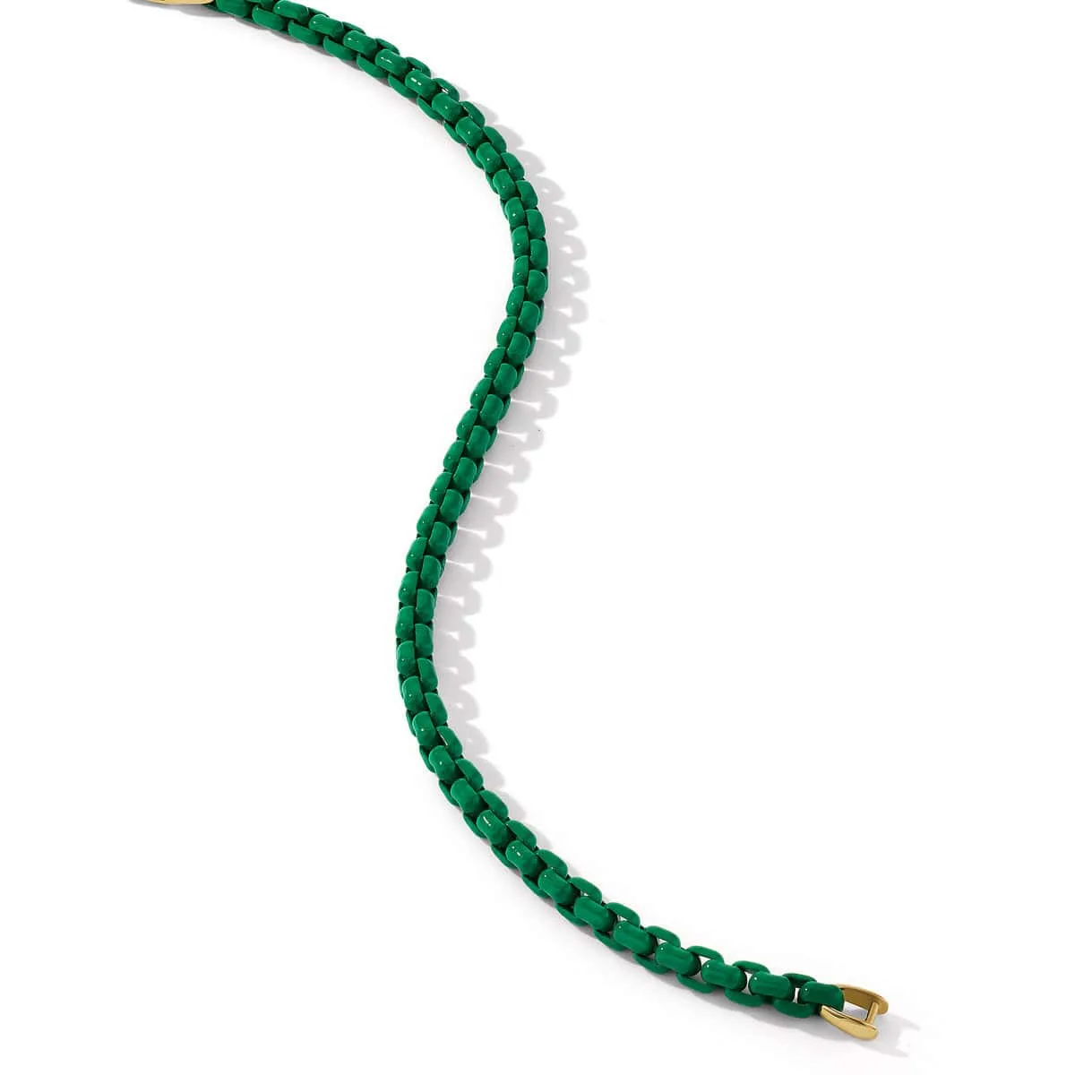 DY Bel Aire Chain Bracelet in Emerald Green with 14K Yellow Gold Accent