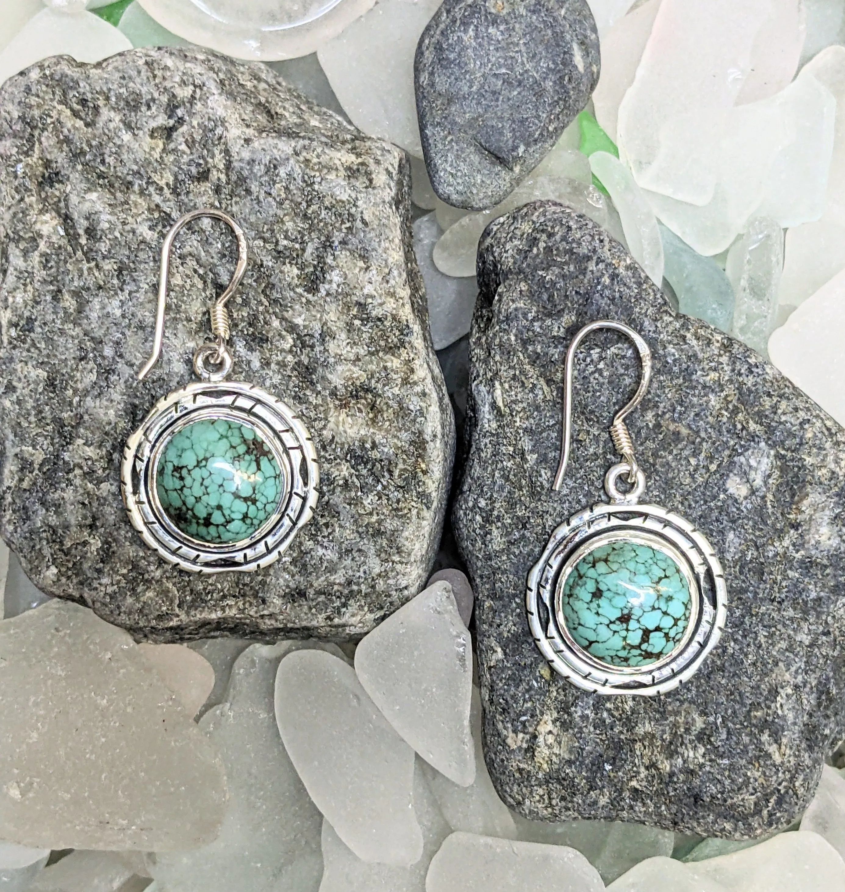 Elegant Turquoise Circle Earrings
