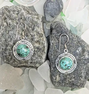 Elegant Turquoise Circle Earrings
