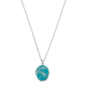 Elements Dragonfly Blue Enamel Locket P4035T