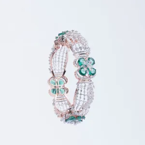 Emerald Blossom Diamond Bangle