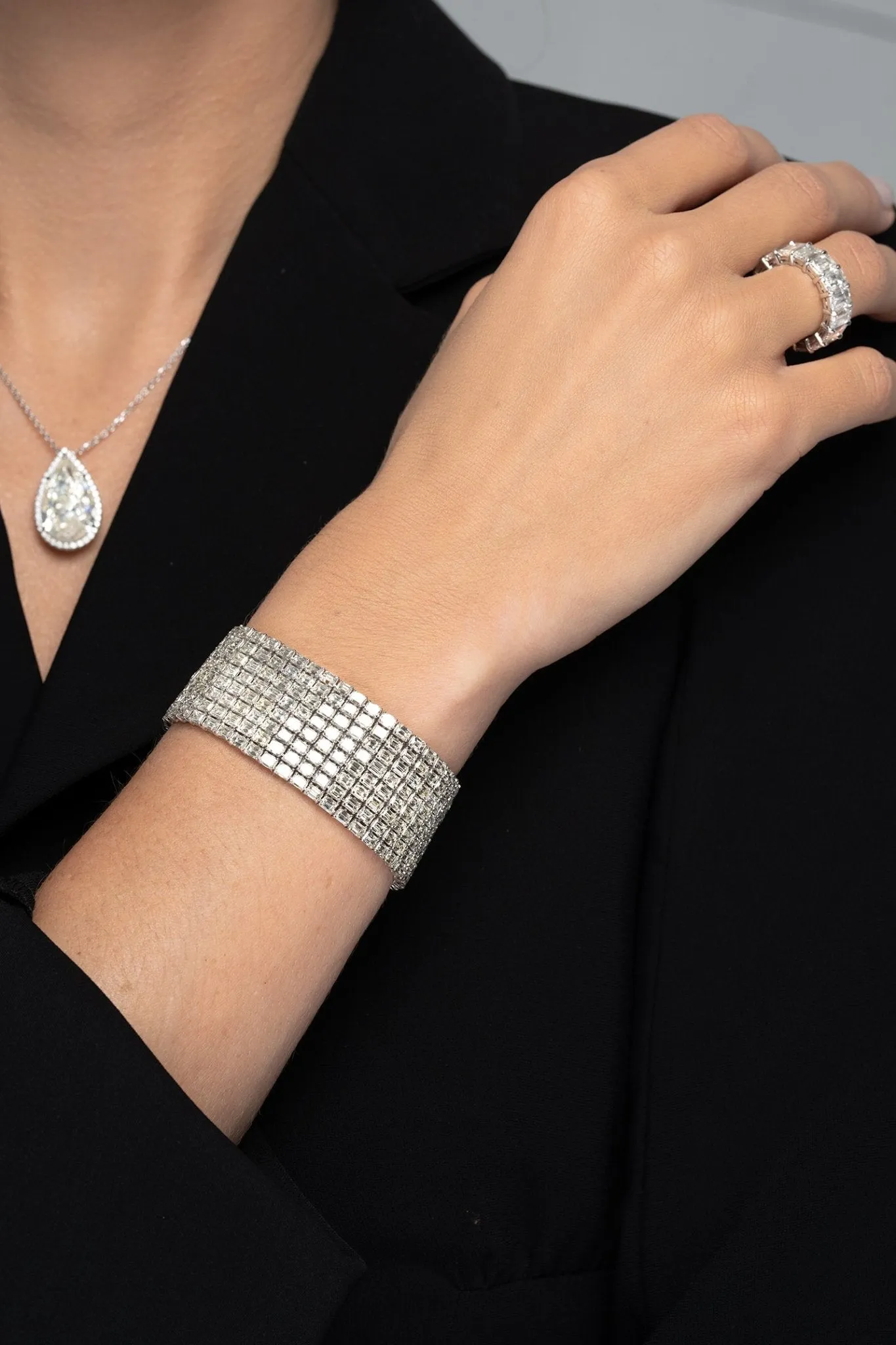 Emerald Cut Diamond Layout Bracelet, 57.87 CT