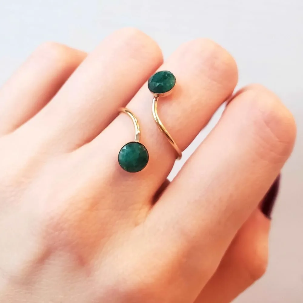 Emerald Two Stone Ring (small)