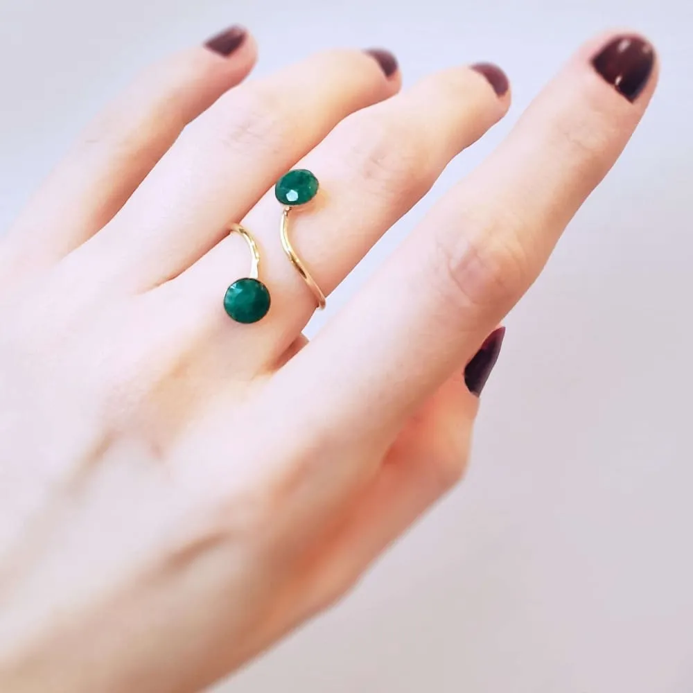Emerald Two Stone Ring (small)
