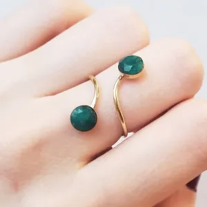Emerald Two Stone Ring (small)