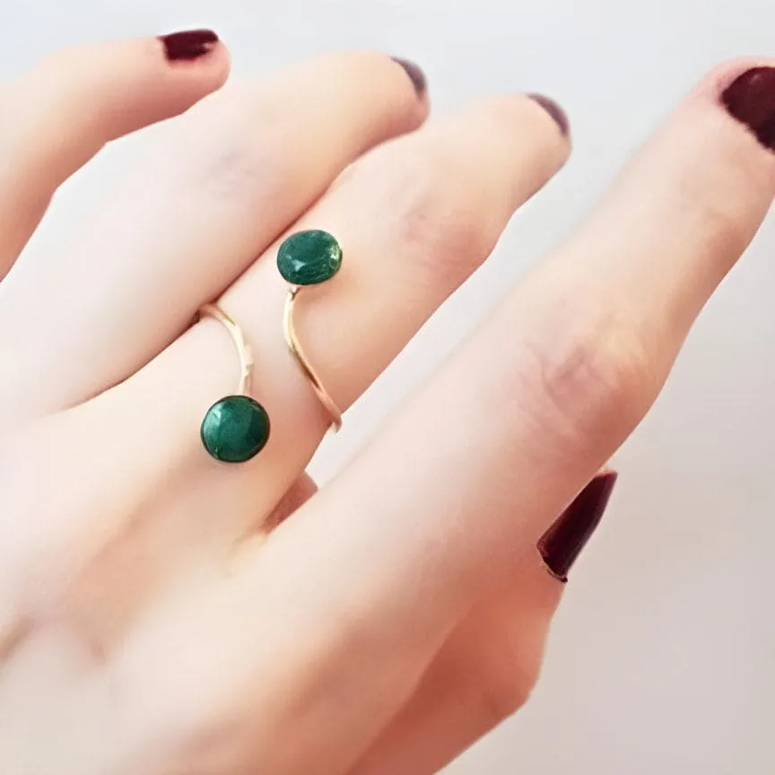 Emerald Two Stone Ring (small)