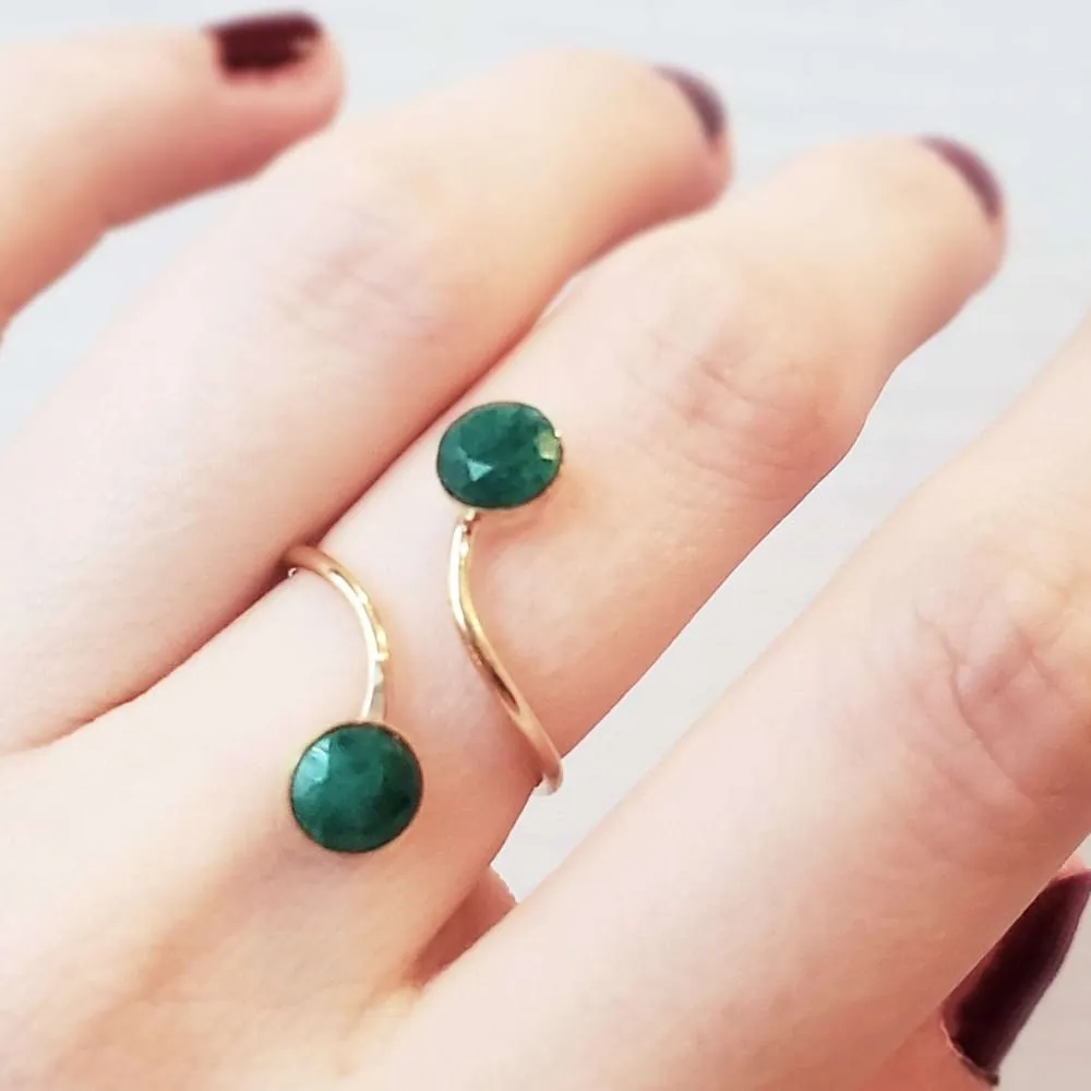 Emerald Two Stone Ring (small)