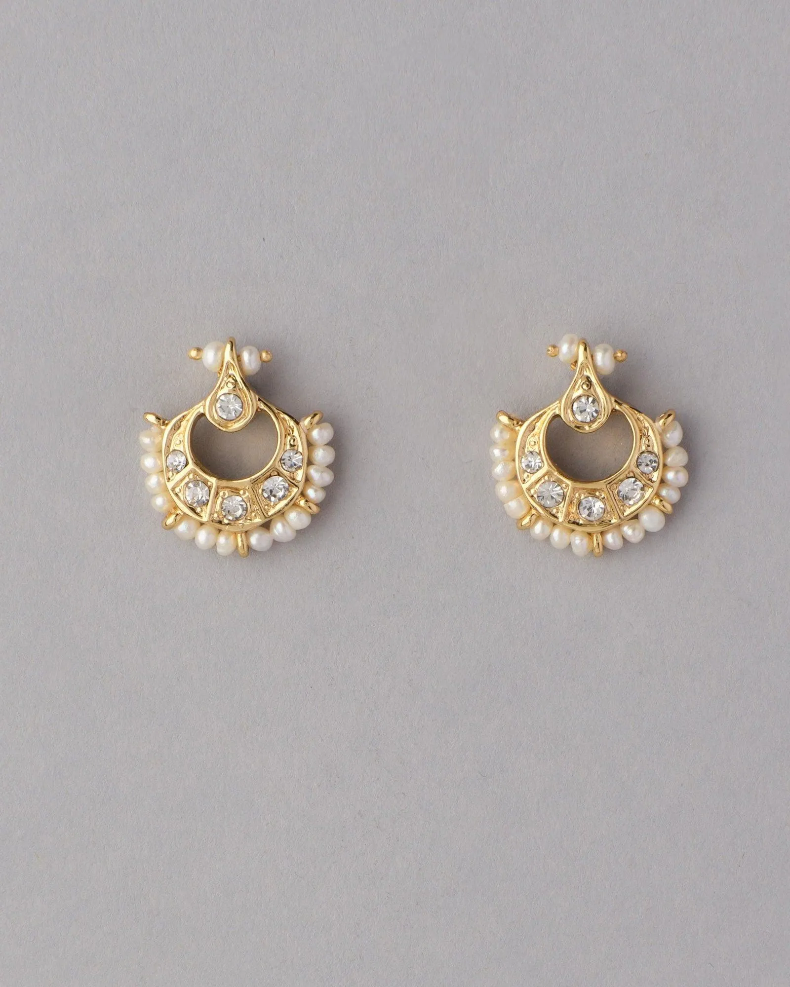 Ethnic Real Pearl Stud Earring