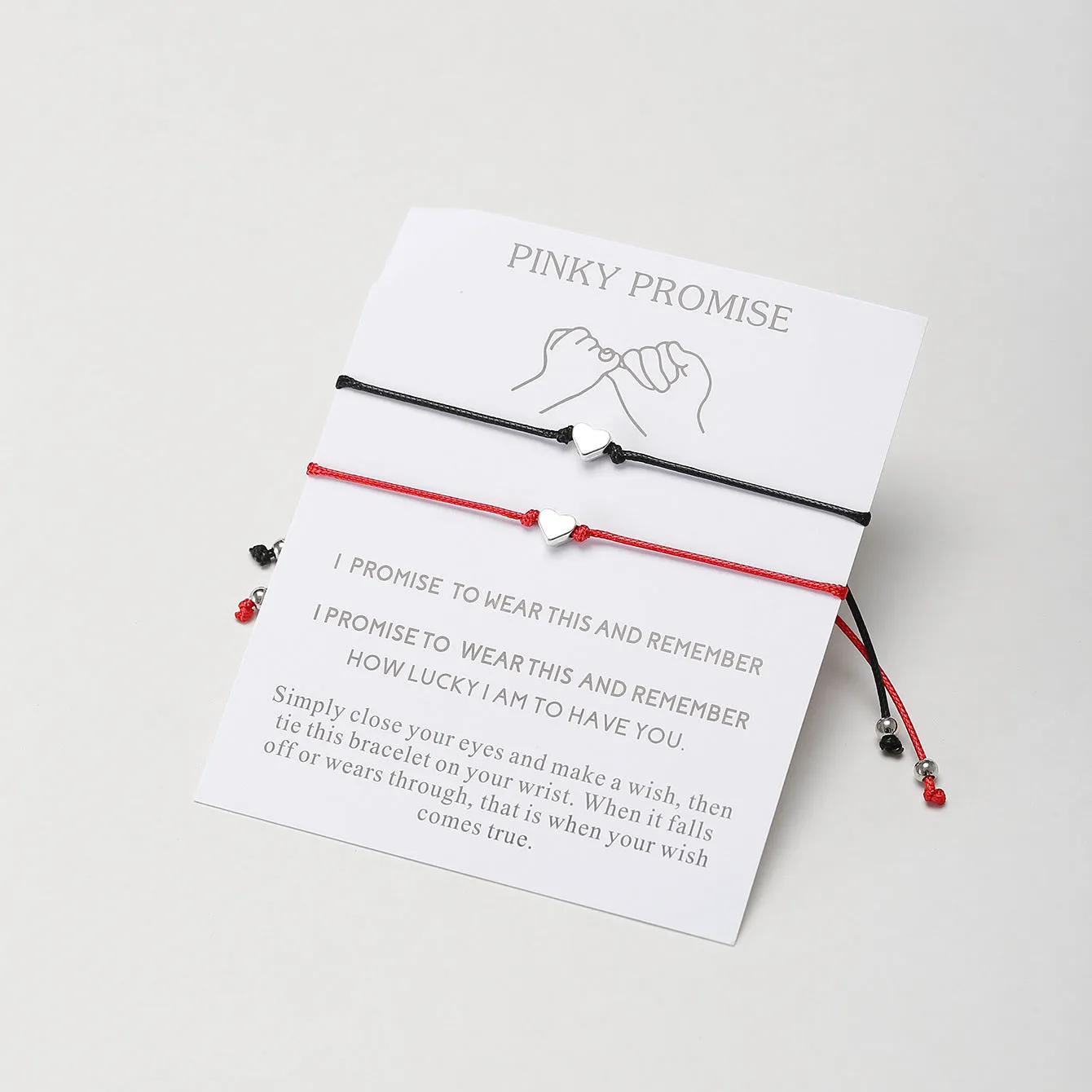 Europe And America Cross Border New Simple Bracelet Creative Retro Heart-shaped Wax Rope Woven Bracelet Band Cardboard
