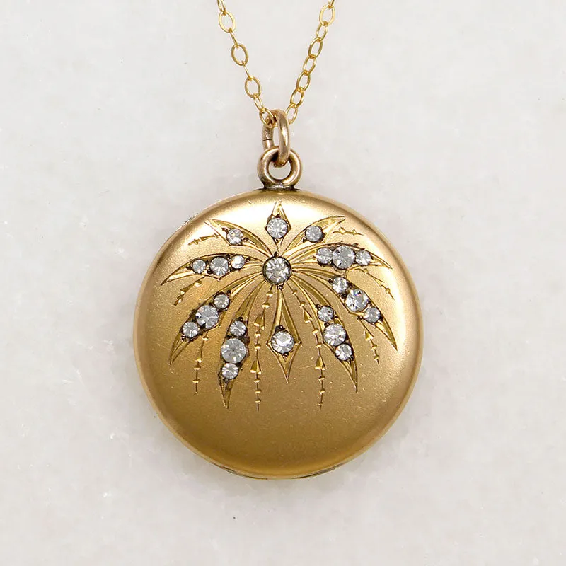 Exhilarating Fireworks Art Nouveau Locket