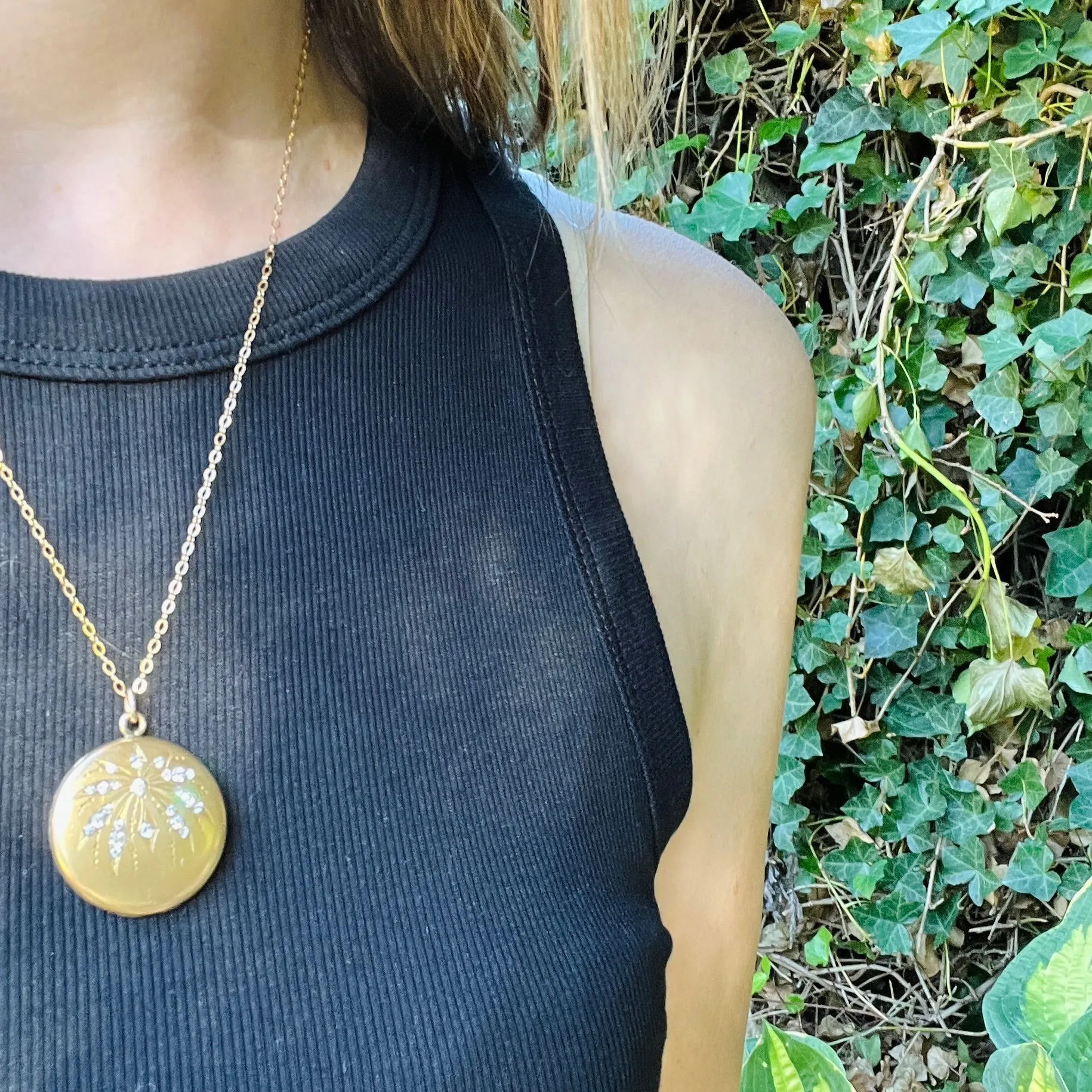 Exhilarating Fireworks Art Nouveau Locket