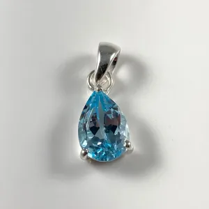 Faceted Blue Topaz Pendant