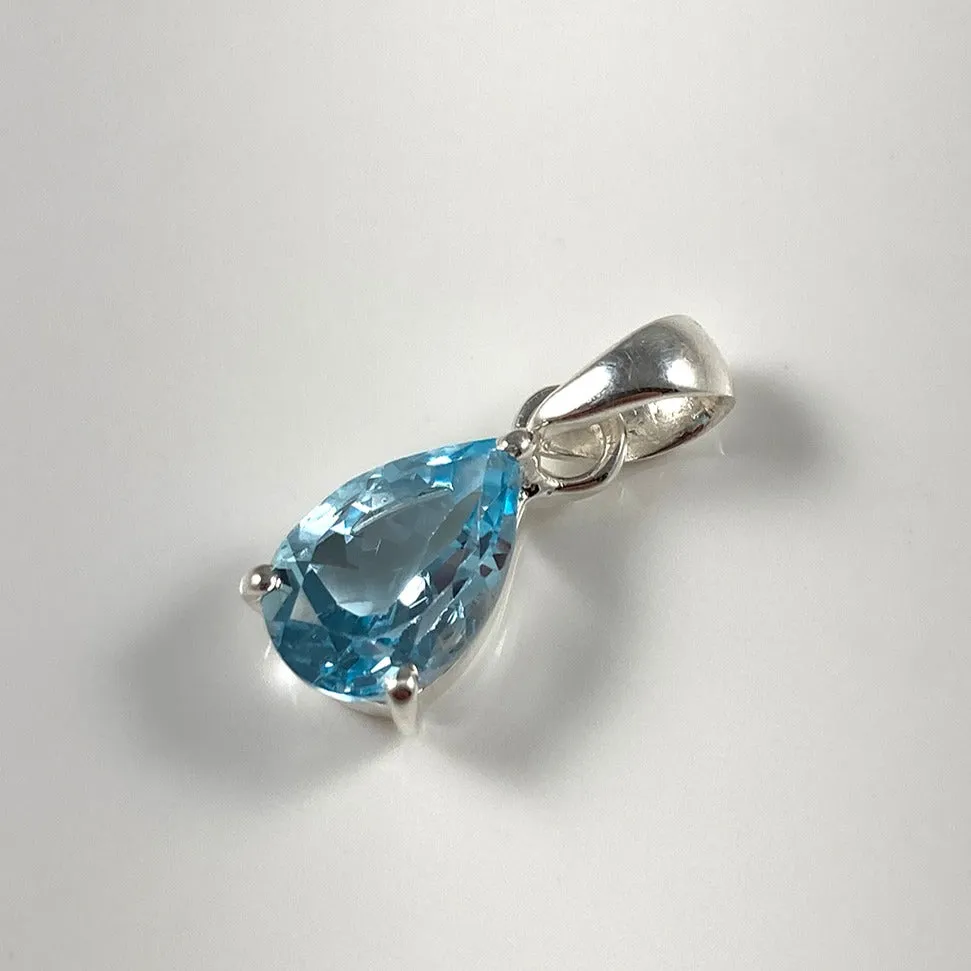 Faceted Blue Topaz Pendant