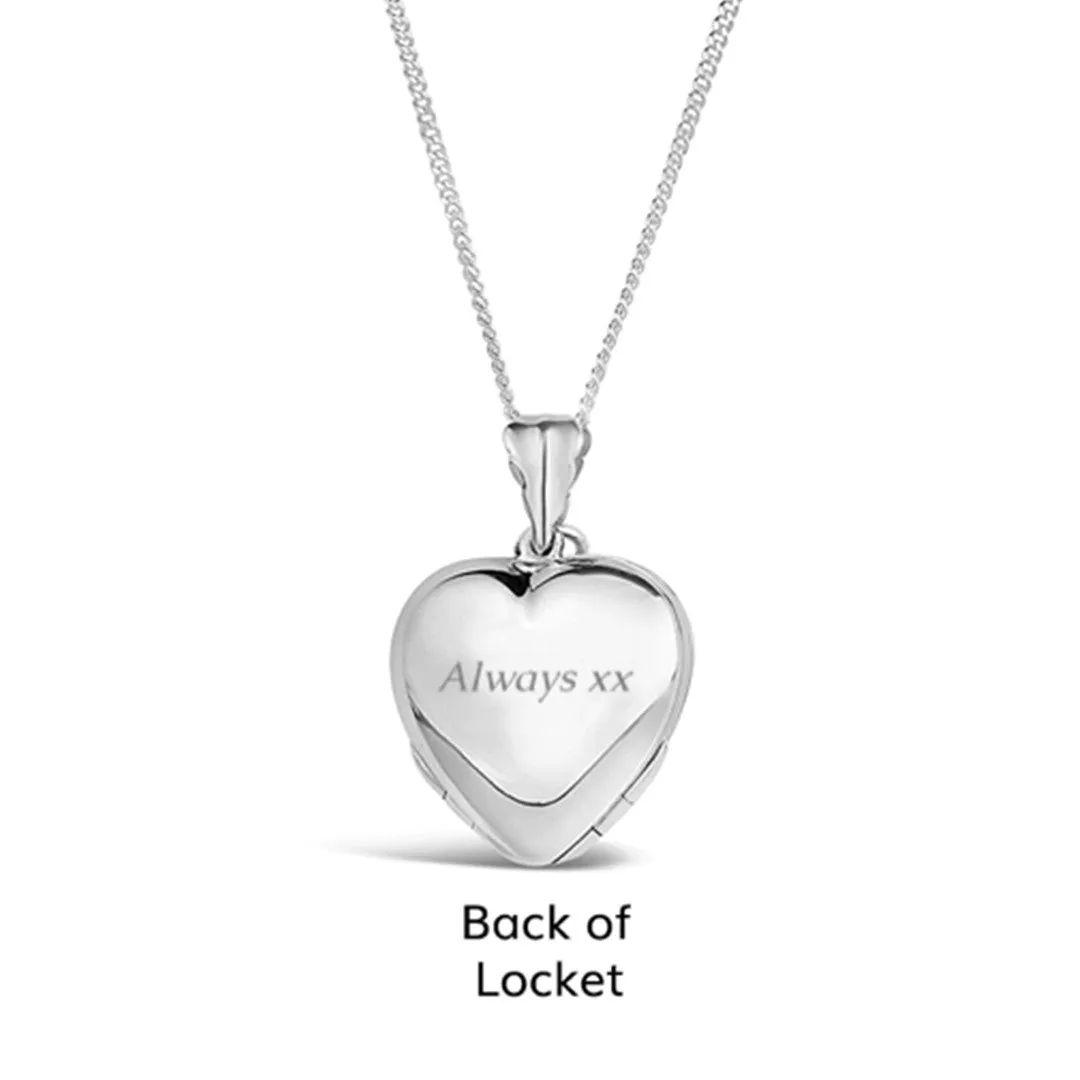 Four Picture Heart Locket | White Gold