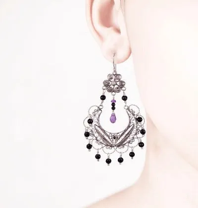Frida chandelier earrings - red coral