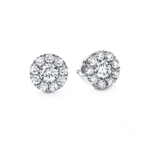 Fulfillment 0.47-0.55Ct Diamond Halo Stud Earrings in 18K White Gold
