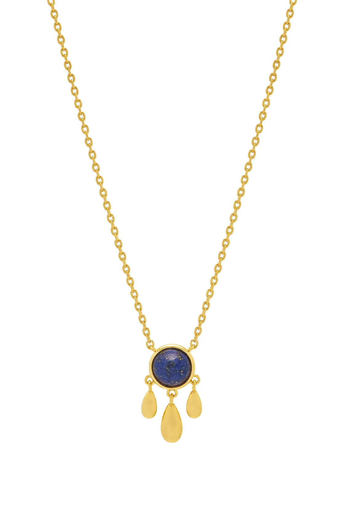 Gemstone Droplet Pendant Necklace