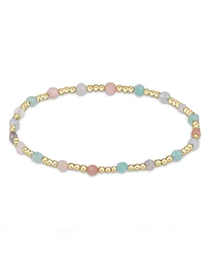 Gemstone Gold Sincerity Pattern 3mm Bead Bracelet - Hot Mess