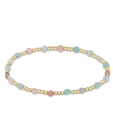 Gemstone Gold Sincerity Pattern 3mm Bead Bracelet - Hot Mess