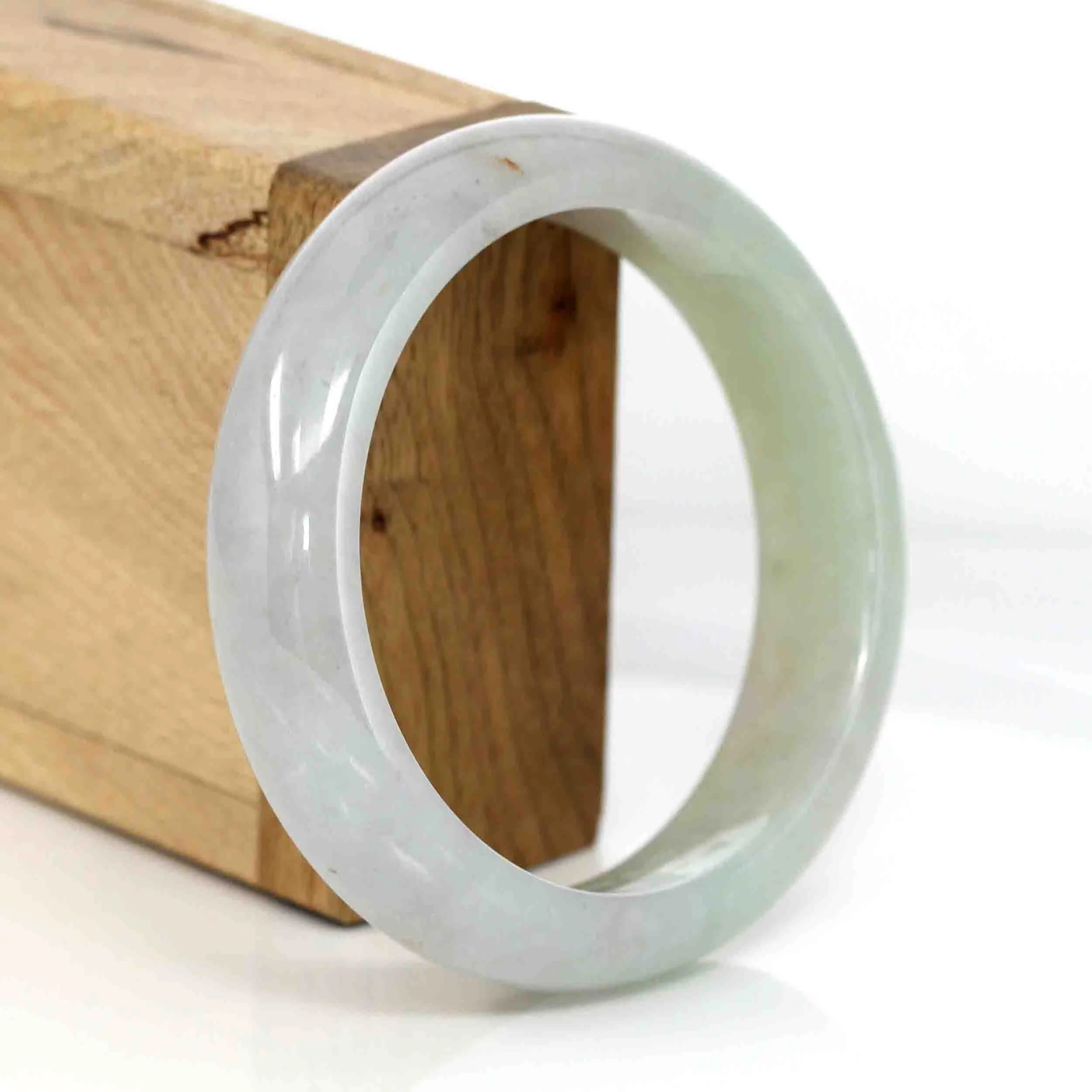 Genuine Burmese Lavender Green Jadeite Jade Bangle Bracelet (58.32 mm) #583
