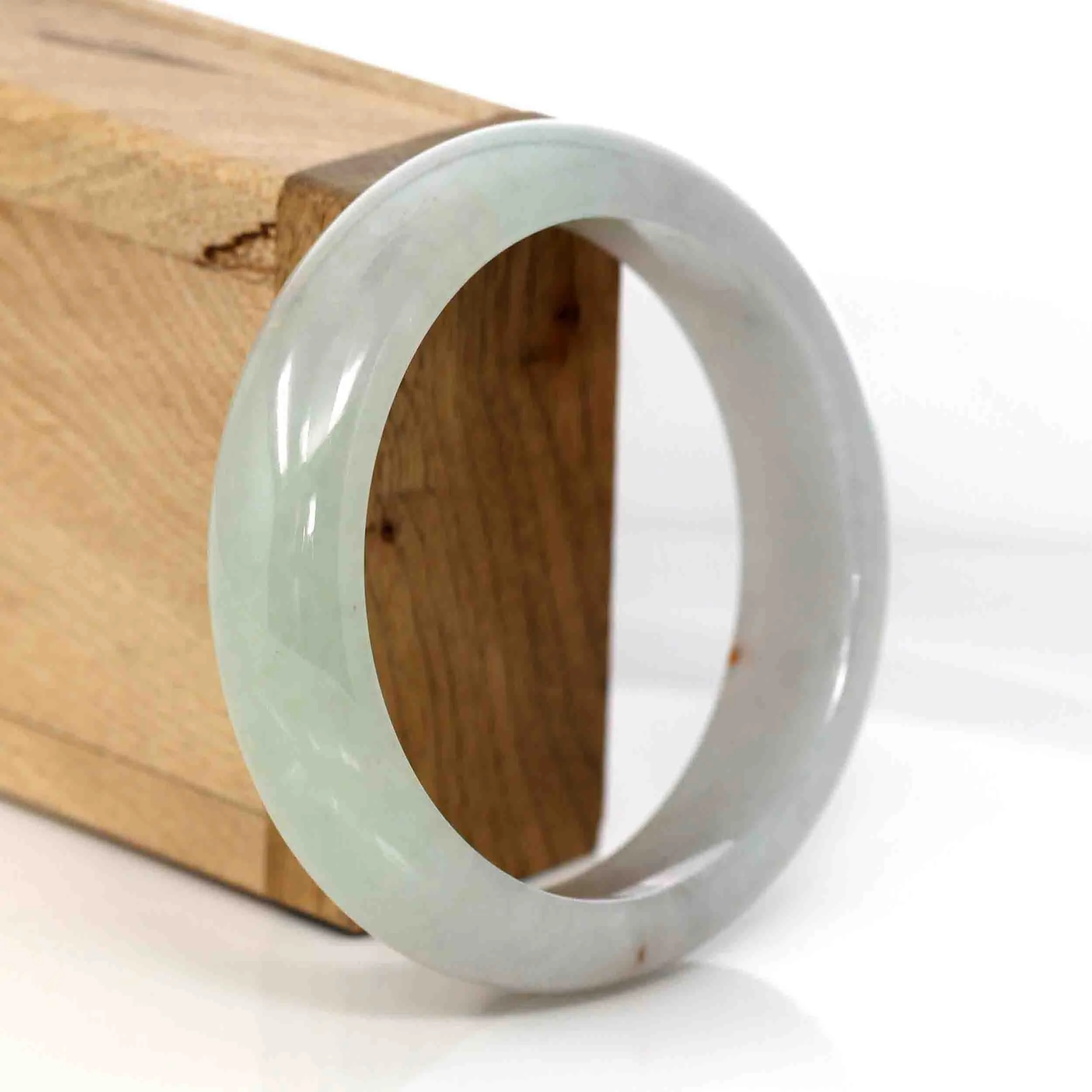 Genuine Burmese Lavender Green Jadeite Jade Bangle Bracelet (58.32 mm) #583