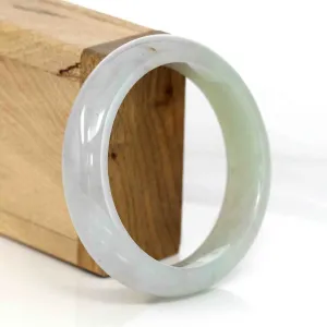 Genuine Burmese Lavender Green Jadeite Jade Bangle Bracelet (58.32 mm) #583