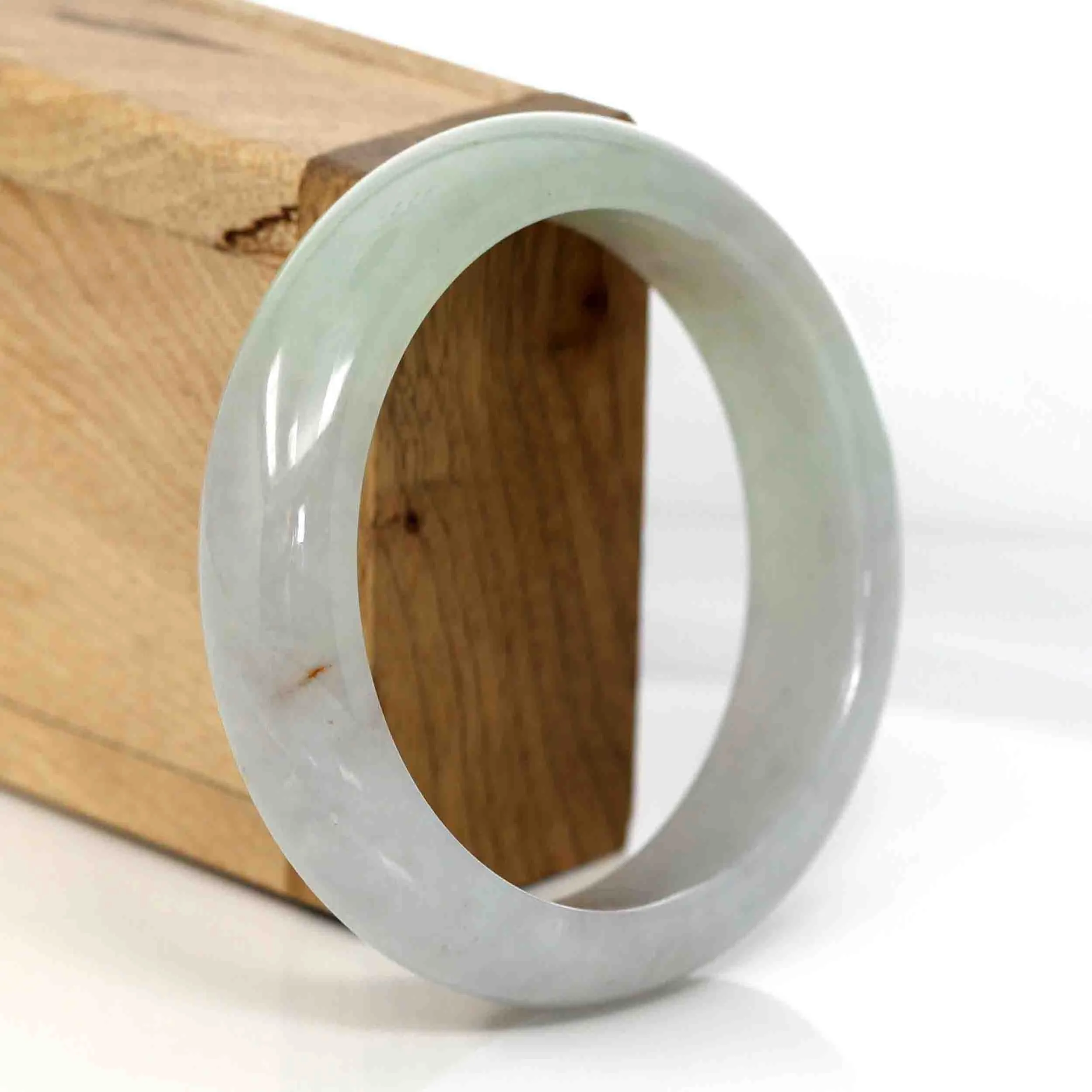 Genuine Burmese Lavender Green Jadeite Jade Bangle Bracelet (58.32 mm) #583