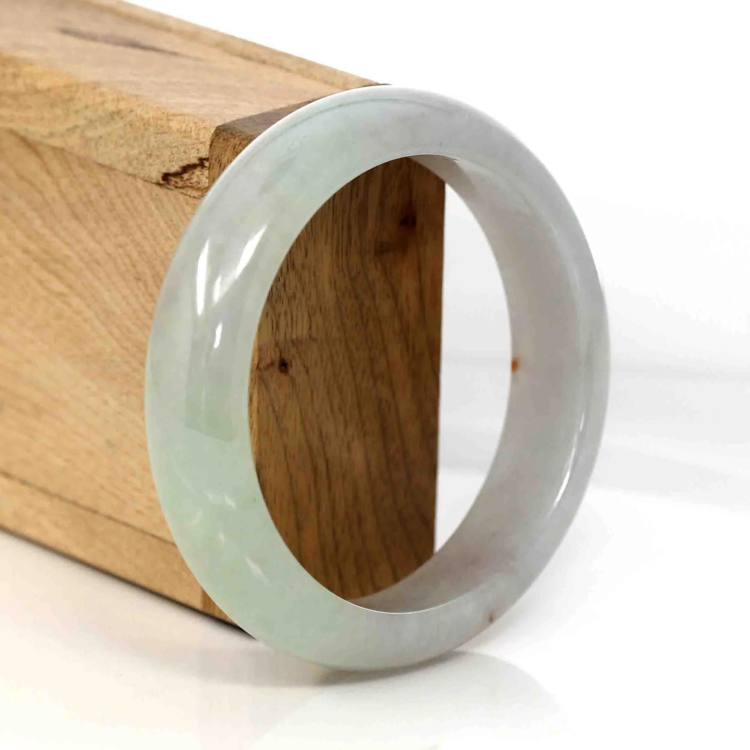 Genuine Burmese Lavender Green Jadeite Jade Bangle Bracelet (58.32 mm) #583