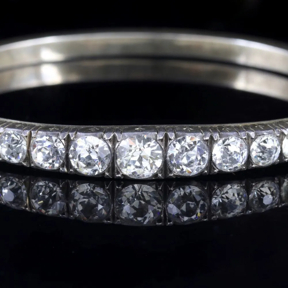 Georgian Paste Stone Bangle 18Ct Silver Circa 1800