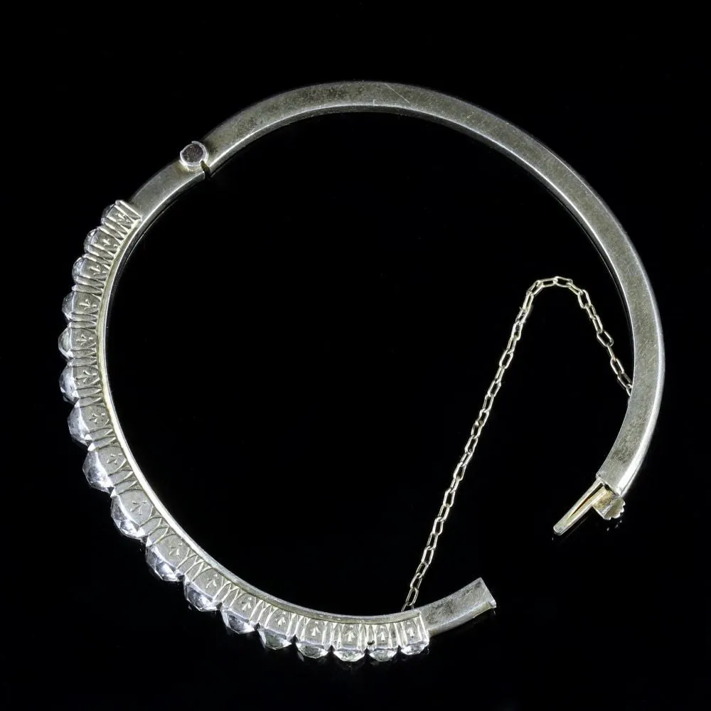 Georgian Paste Stone Bangle 18Ct Silver Circa 1800