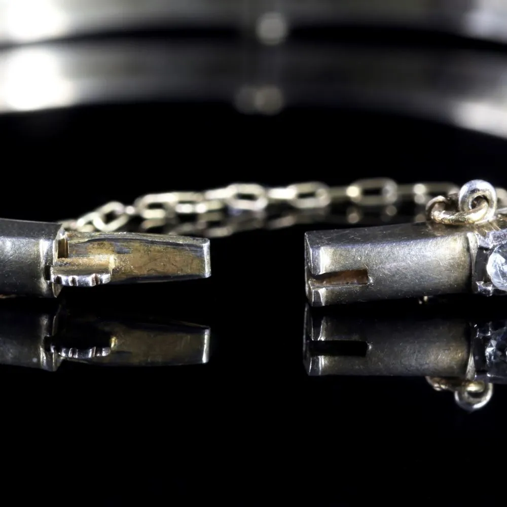 Georgian Paste Stone Bangle 18Ct Silver Circa 1800