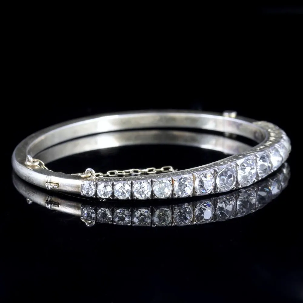 Georgian Paste Stone Bangle 18Ct Silver Circa 1800