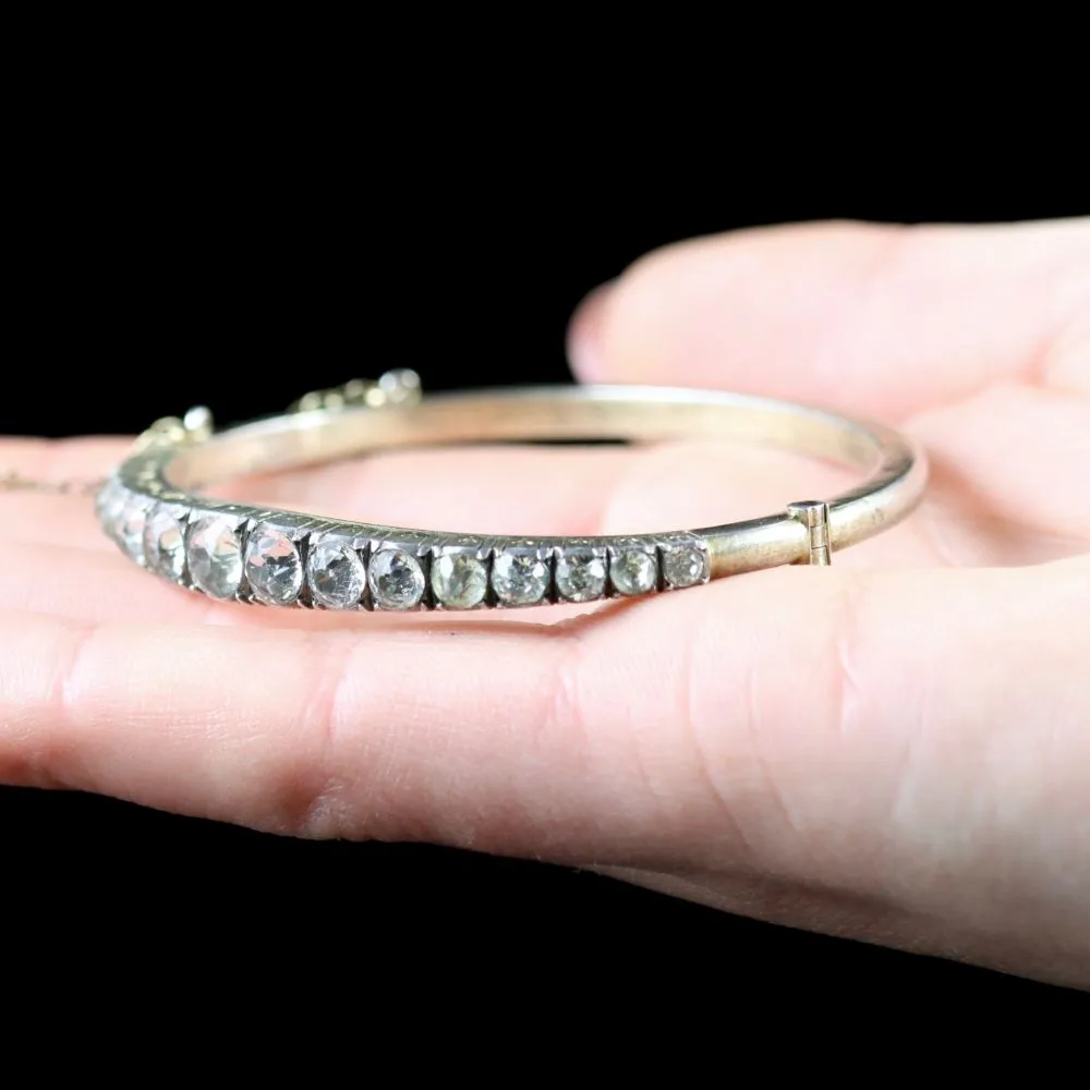 Georgian Paste Stone Bangle 18Ct Silver Circa 1800
