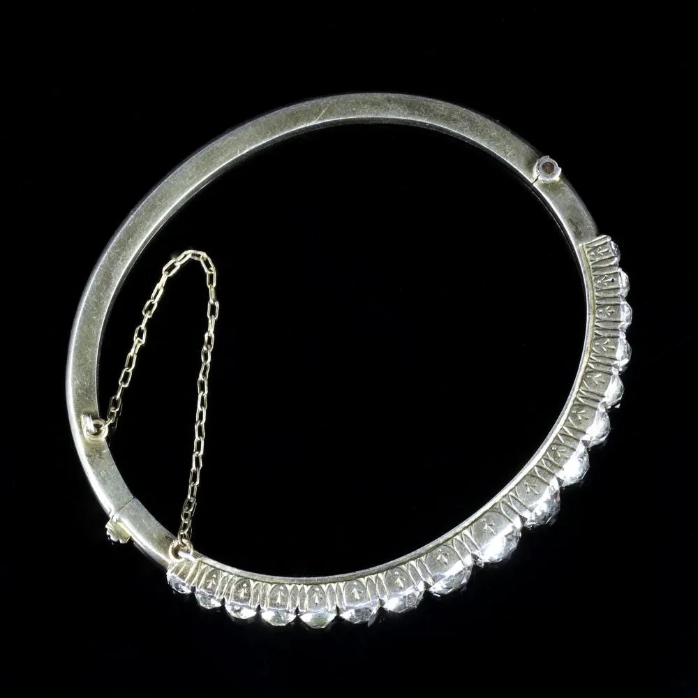 Georgian Paste Stone Bangle 18Ct Silver Circa 1800