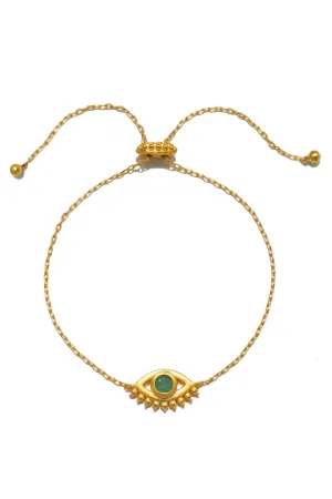 Gold Evil Eye Emerald Bracelet
