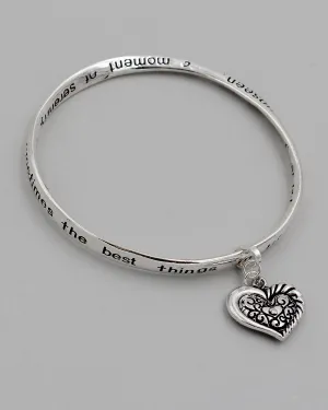 GRANDMA Inspirational Bangle Bracelet with Charm