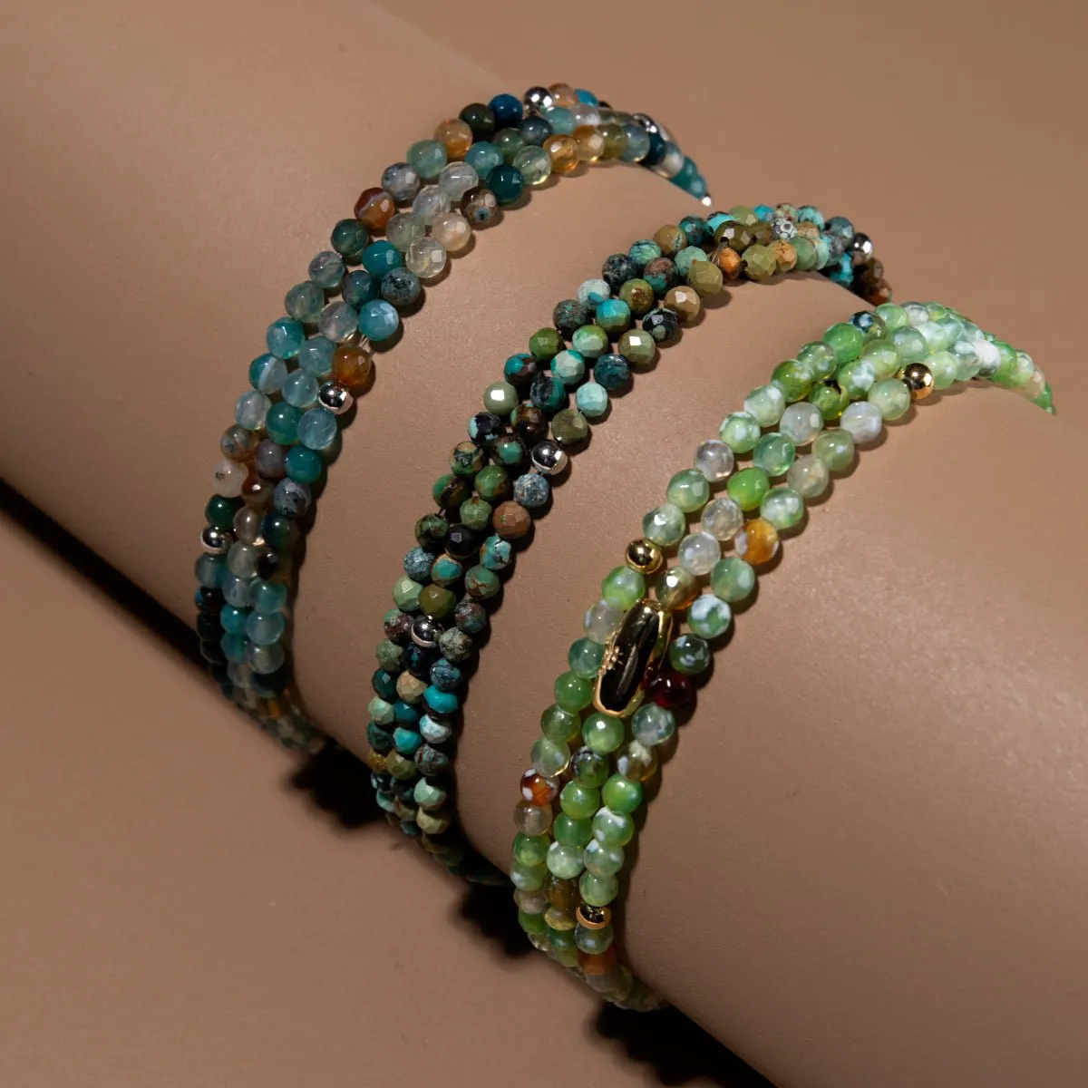Green Agate | .925 Sterling Gold Vermeil | Gemstone Wrap