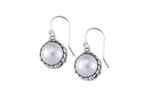 Gunung Earrings- White Mabe Pearl