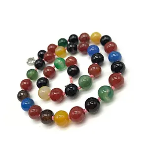 Handmade 10mm Bead Natural Gemstone Necklace