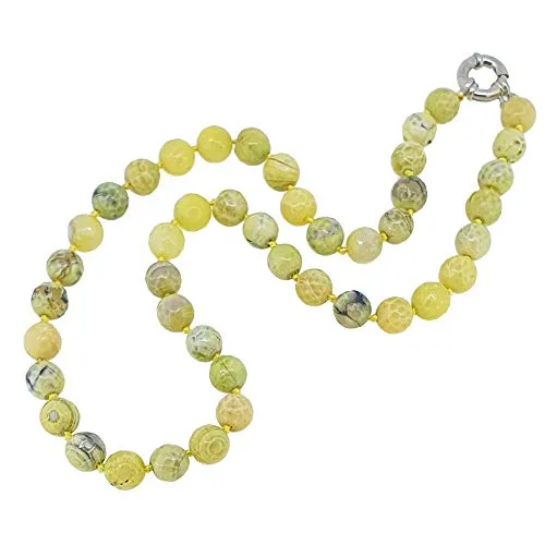 Handmade 10mm Bead Natural Gemstone Necklace