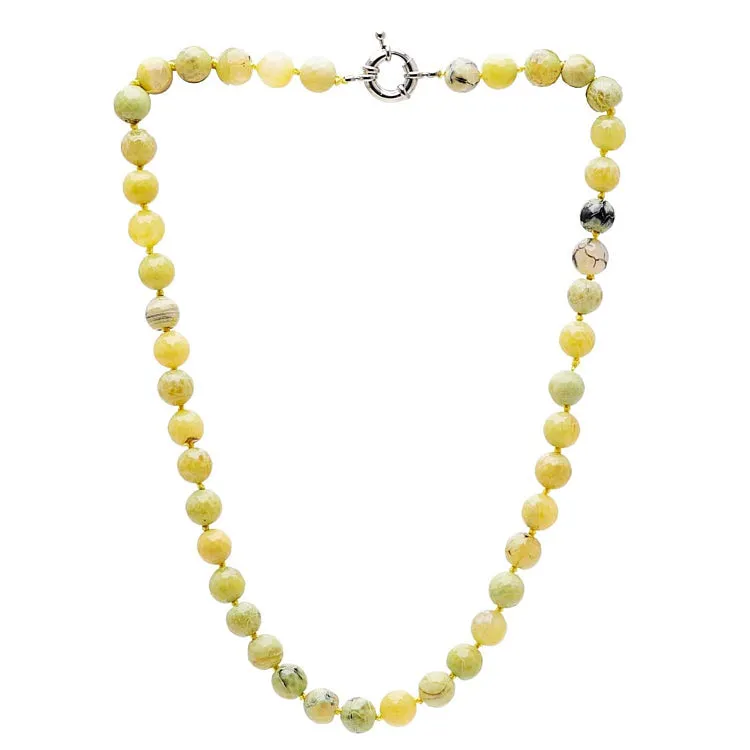 Handmade 10mm Bead Natural Gemstone Necklace